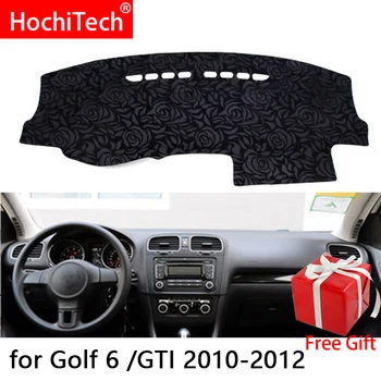 

Rose Pattern Non-slip Dashmat Dash Mat Dashboard Cover Pad Cover Carpet Car Sticker for Volkswagen golf 6 2010-2012 Car Styling