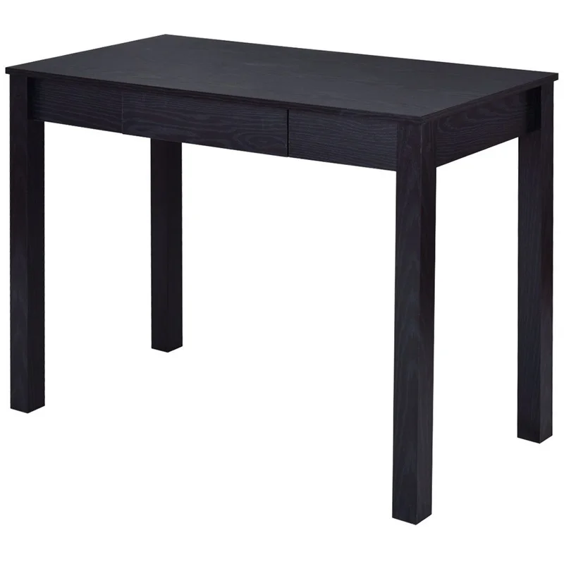 

Contemporary Black Computer Desk Work Station Center Storage Drawer Sturdy Solid MDF Construction Wide Laptop Table HW54423