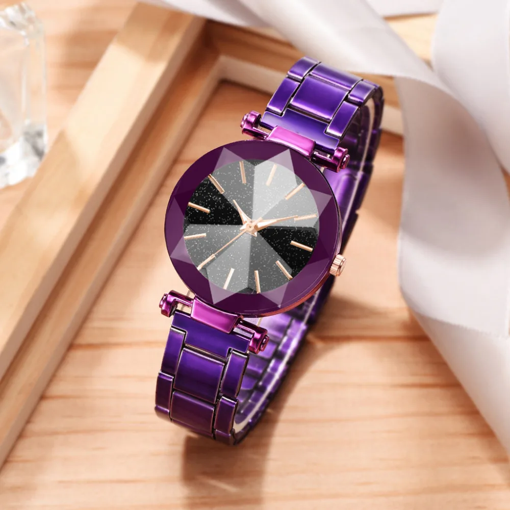 

Watches Women Fashion Starry Sky Bracelet Watch Luxury Brand Ladies Quartz WristWatch Steel Strap Clock Gift Relogio Feminino #B