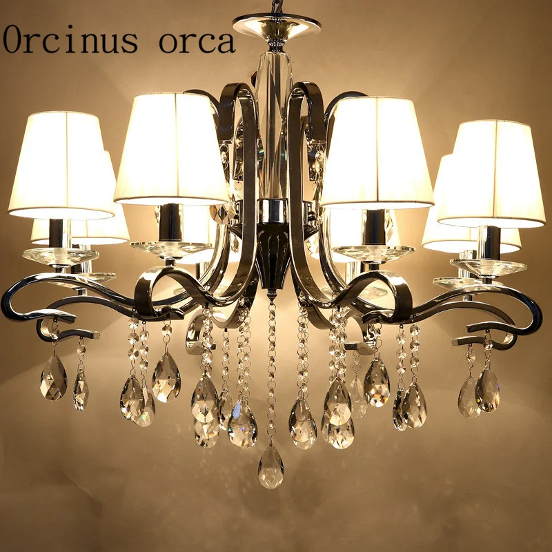 

European luxury crystal chandelier living room lobby dining room bedroom lights modern LED creative iron Chandelier