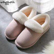 WHOHOHLL Women Winter Warm Fur Slippers Women Slippers Cotton Sheep Lovers Home Slippers Indoor Plush Size House Shoes Woman women winter warm ful shoes house woman slippers cotton sheep lovers home slippers indoor plush size house shoes woman wholesale