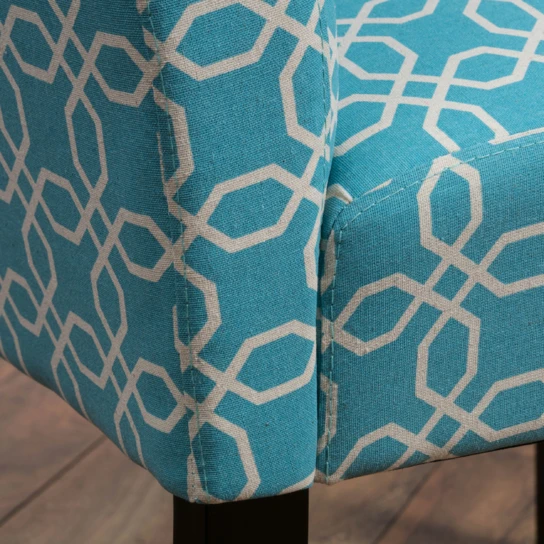 Helran Contemporary Blue/White Fabric Dining Chair (Set of 2) (4)