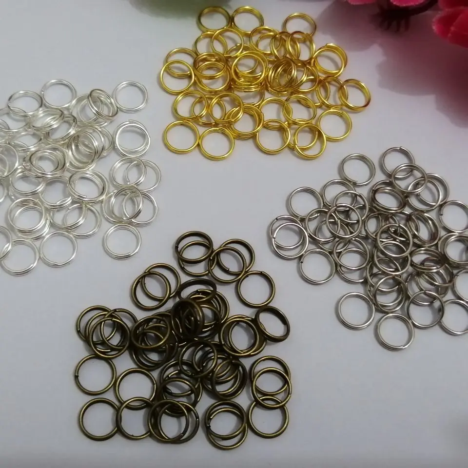 

Free Shipping 100pcs Double Loops Open Jump Rings Split Rings Silver/Gold/Bronze/Rhodium DIY Jewelry Findings Accessories Making