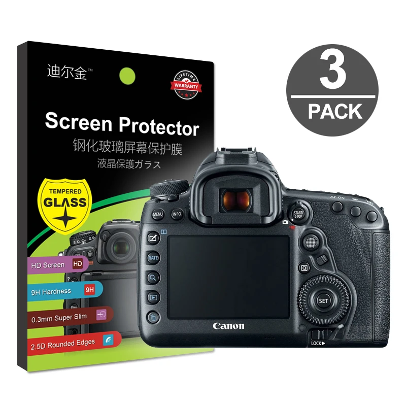 Закаленное защитное стекло 3x для Canon EOS 5D Mark IV III 5DS 5DSR 6D II Rebel SL1 SL2 T3i T4i T5i T6i T7i T5 T6 T7 |