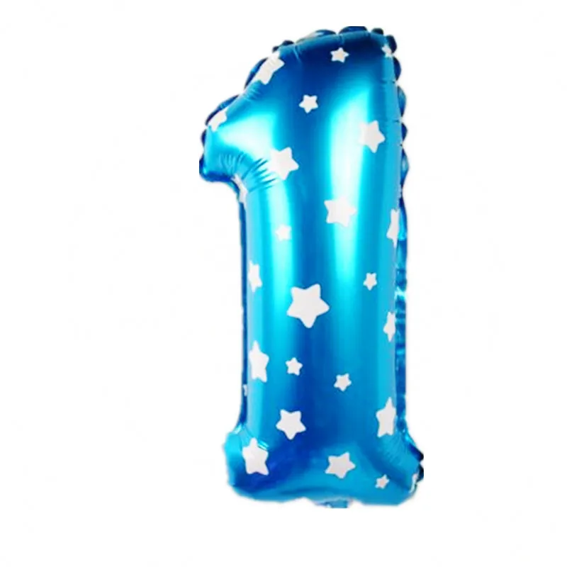 32 дюймов розовый и голубой номер фольги Воздушные шары цифры воздушный шар День рождения Свадебные Декорации фигурные воздушные шары вечерние поставки Globos - Цвет: Blue 1