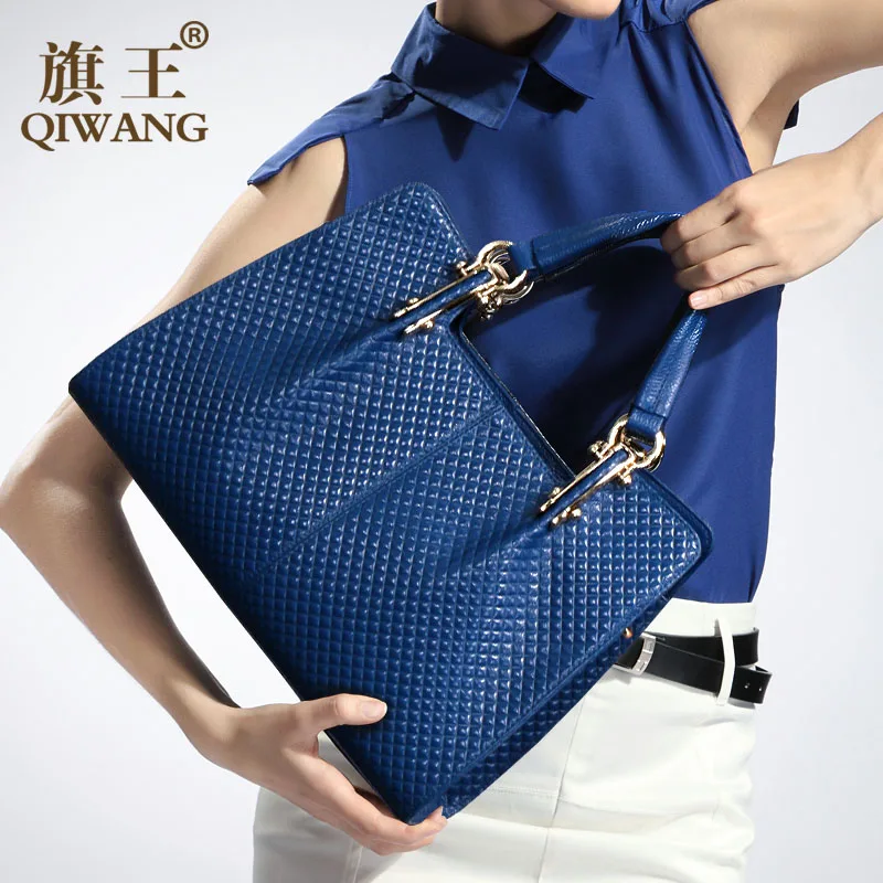 

Genuine Leather Women Bag Plaid Russia Famous Brand Quality Blue Leather Handbags Quilted Fashion Ladies Hand Bags