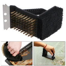 3in1 Accesorios Barbacoa barbacoa Parrilla de Barbacoa de verano Alambre Raspador Removedor Cepillo De Limpieza Herramienta de Limpieza de la Cocina Estropajo