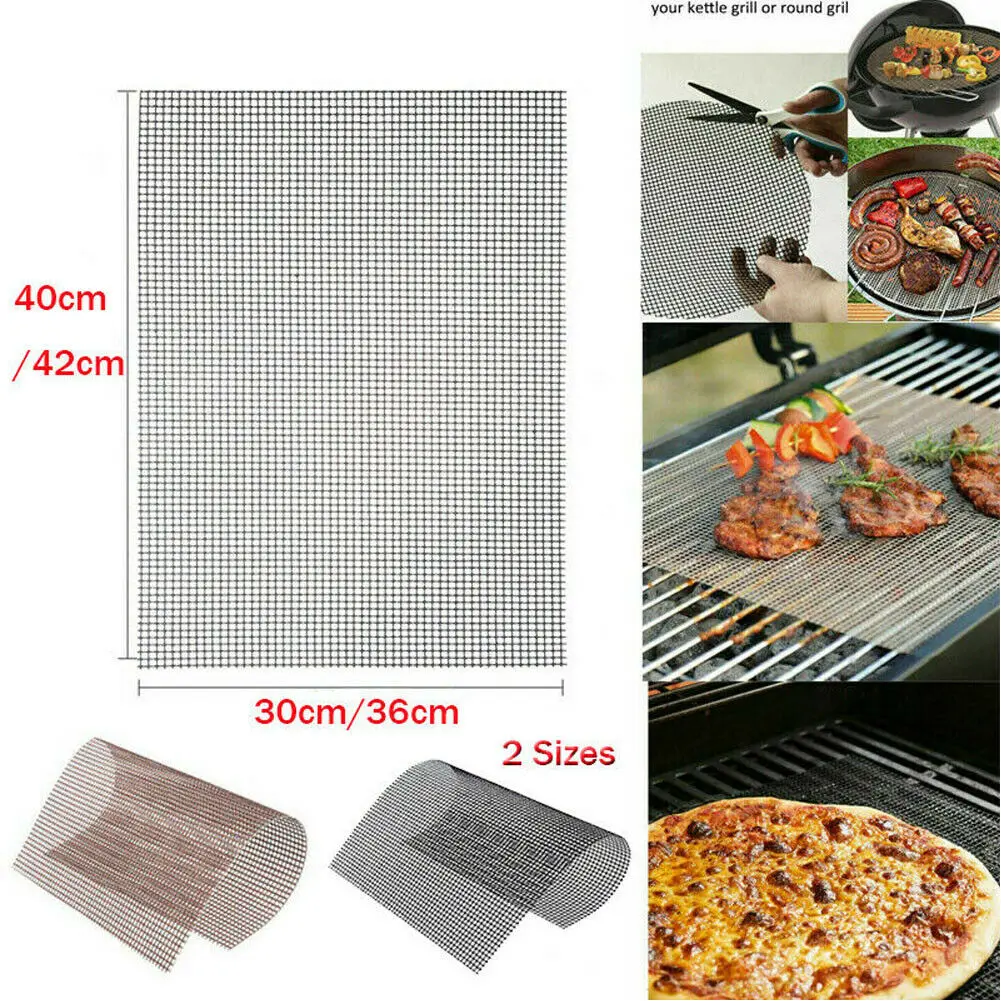 

1PCS MINTIML GRILL MAT BBQ Grill Mesh Mat Non-Stick Teflon Cooking Sheet Liner Fish