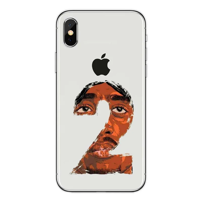 2Pac Makaveli Tupac Amaru Shakur transparent silicone soft TPU Phone Cover Case For iPhone 4 5 6 Plus 7 8 Plus X Fundas Coque