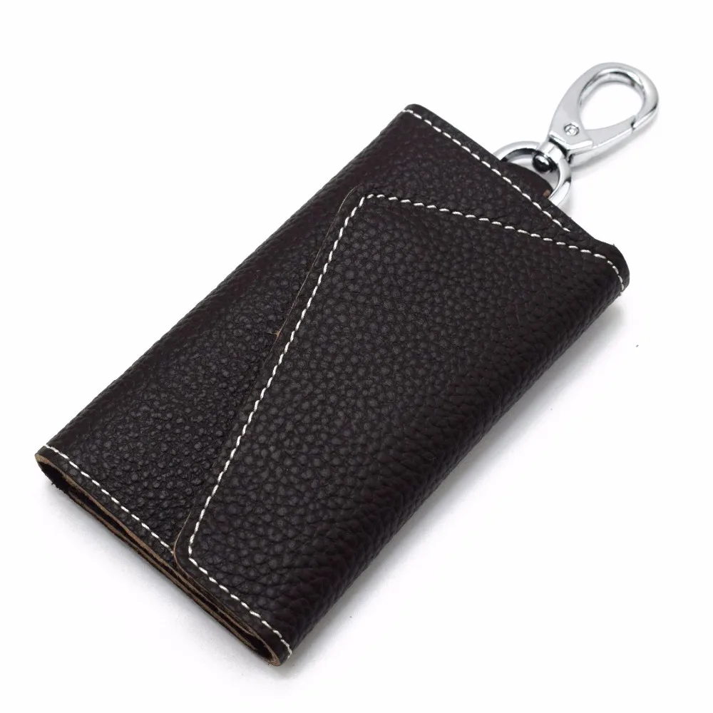 

Key Case Genuine Leather Keychain Men Women Key Holder Organizer Pouch Cow Split Car Key Bag Wallet Housekeeper Mini Card Bag