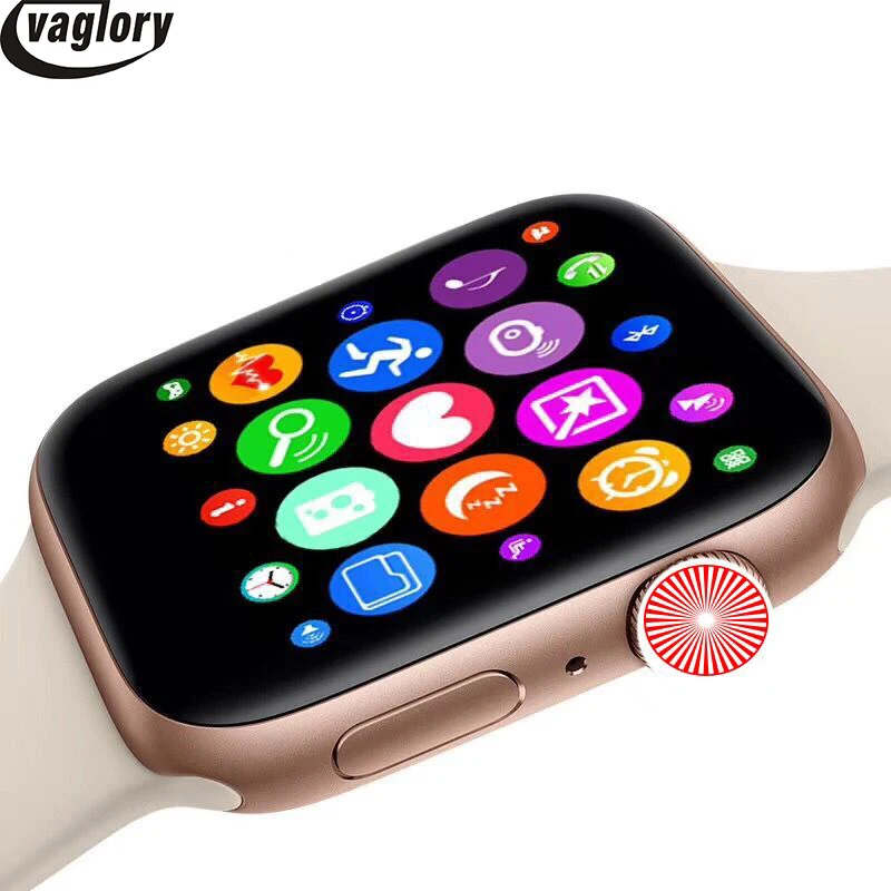 IWO 8 Smart watch 44mm Case Red Circle Button Smart Wearable Device For IOS & Android Support SMS Facebook Message Push