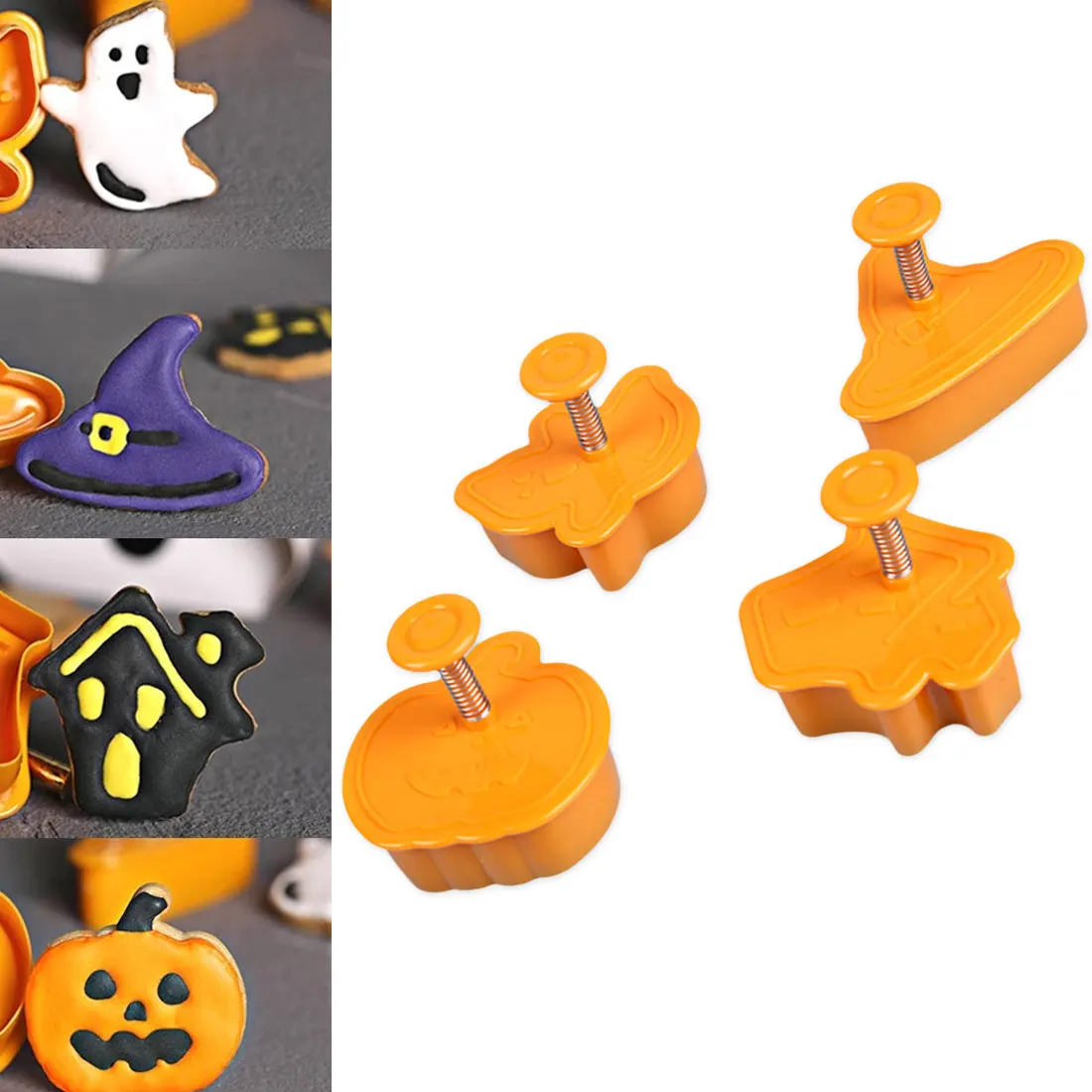 

4pcs/set Special Halloween Pumpkin Fondant Cookie Fruit Cutters Biscuit Cake Mold Cutter Modelling Tools