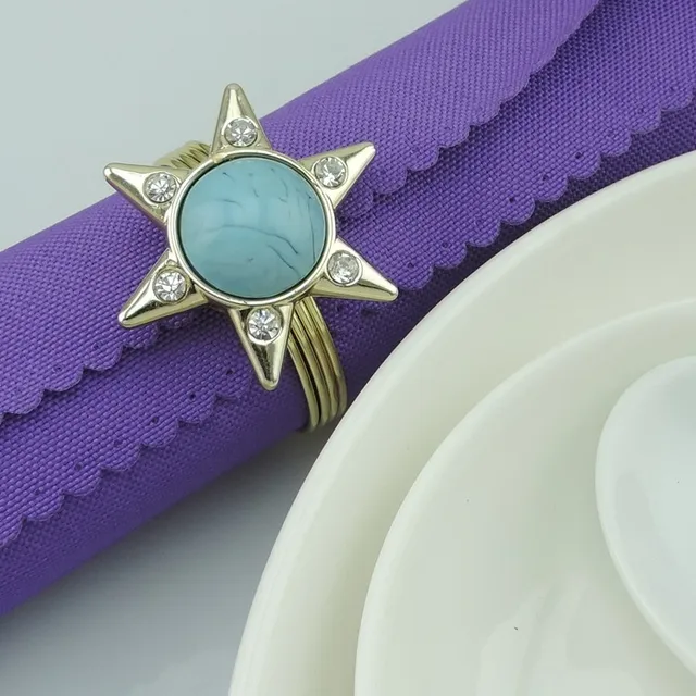 12pcs Lot Hexagonal Star Hotel Dining Table Napkin Rings 12pcs Lot Hexagonal Star Hotel Dining Table Napkin Rings Buckle Holder Party Wedding