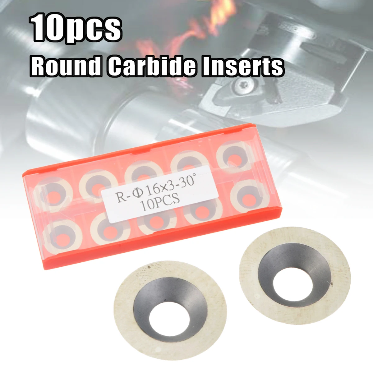 

10pcs Round Carbide Inserts Cutter 16mm Diameter for Wood Turning Tools Woodworking Tool