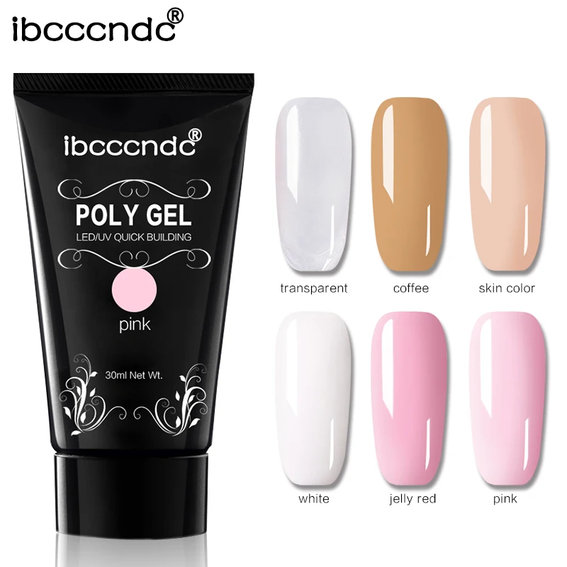 

Ibcccndc Poly Gel 30g Finger Extension Nail Tools Nail Tips Camouflage UV LED Hard Gel Builder Gel Slip Solution Crystal Gel