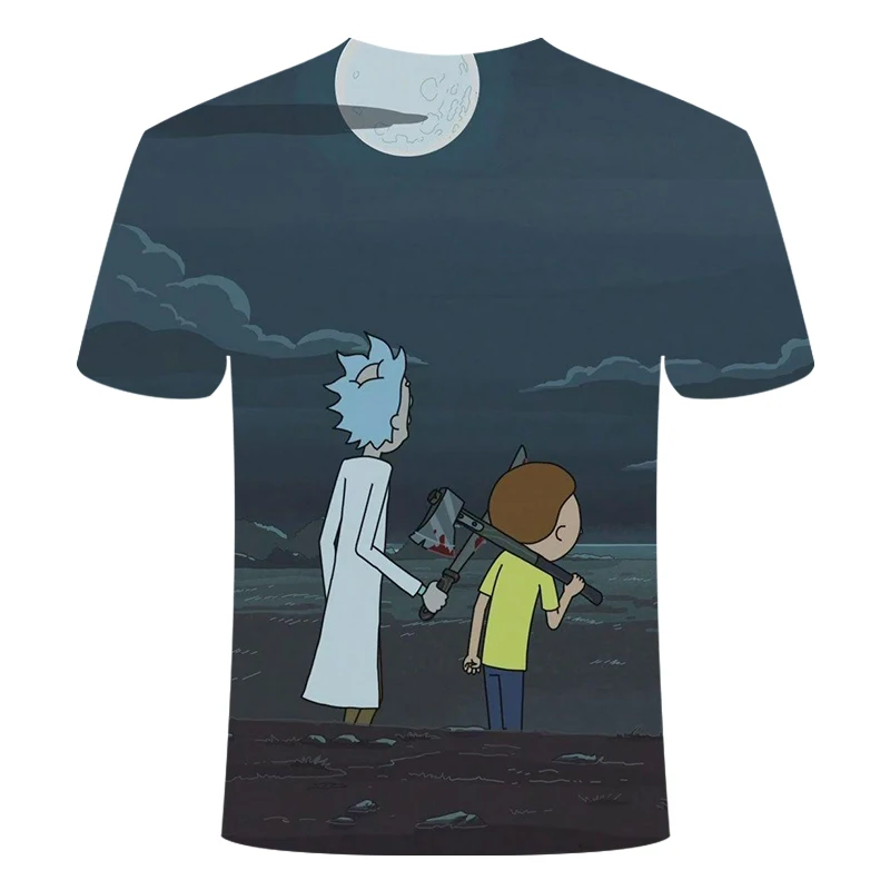 Rick and Morty By Jm2 Art 3D Футболка мужская футболка Летняя футболка аниме с короткими рукавами футболки с круглым вырезом Прямая поставка