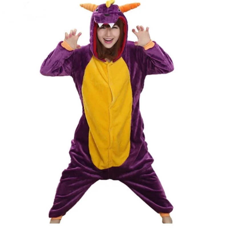 Дропшиппинг Для женщин Onesie Spyro Драконья Пижама мужчин взрослых Фиолетовый