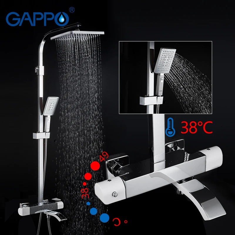 GAPPO смесители для душа термостатическая Ванна комната душевой набор термостатическая Ванна Душ-водопад насадки для душа
