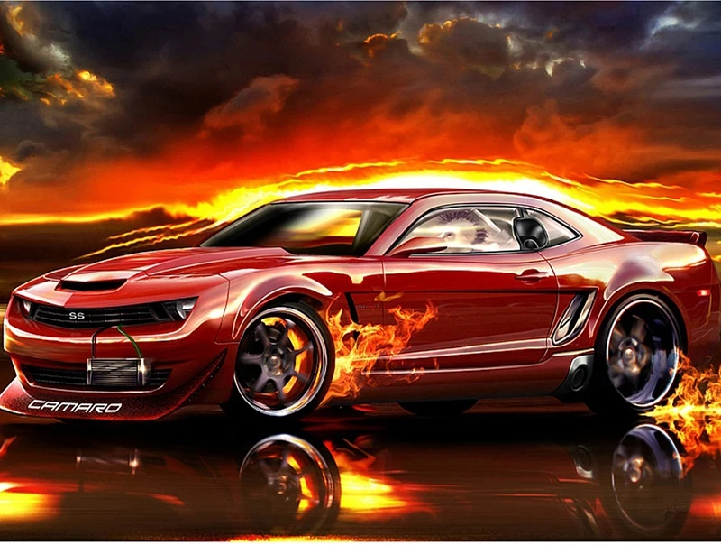 6nd Painting Resin Red sport car Diamond Embroidery Scenery Full Square Diamond Mosaic Picture Of_