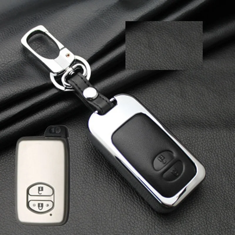 Leather Car Key Case Cover For Toyota Land Cruiser Prado 150 Camry Prius Crown For Subaru 2013 Foreste Outback XV legacy - Название цвета: D Black