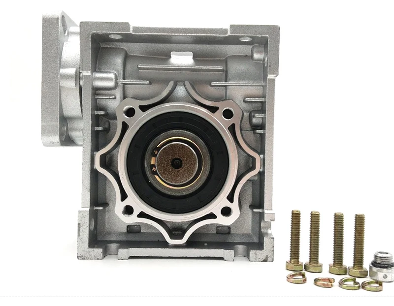 NMRV050 соотношение скорости 50: 1 червячная коробка передач, входное отверстие 14/19 мм 90 ° червячный редуктор скорости для NEMA42 сервопривод/шаговый двигатель