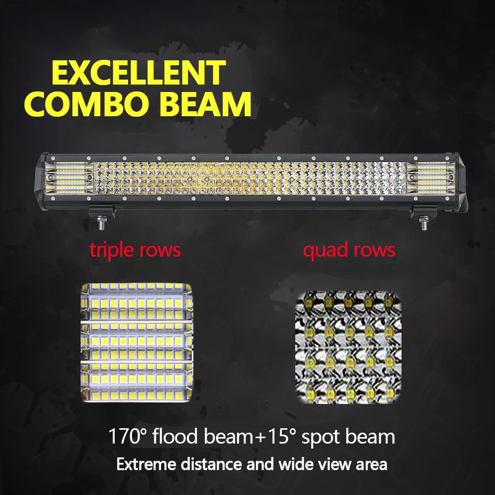 ADZOON светодиодный светильник для внедорожников IP67 Водонепроницаемый 22 дюйма 540 Вт комбинированный луч автомобильный светильник для 12 В 24 В лодок автомобильный тягач 4x4 внедорожник