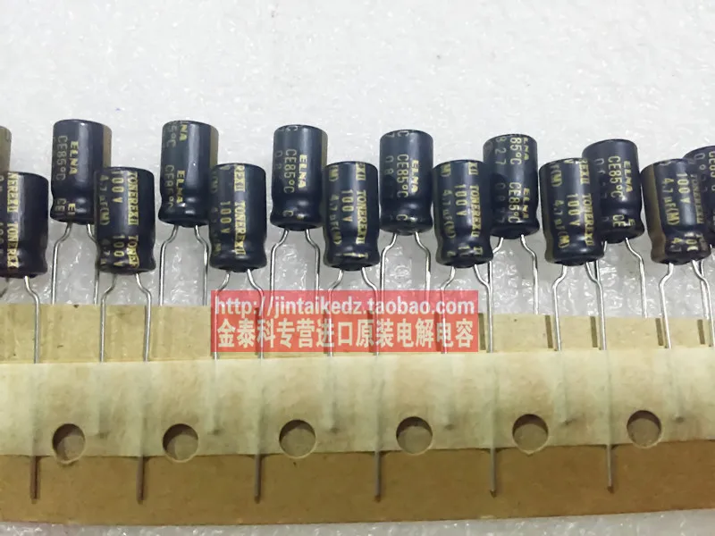 

30PCS TONEREX II tuner 100V4.7UF audio for capacitance ELNA black gold copper feet 6X12 free shipping