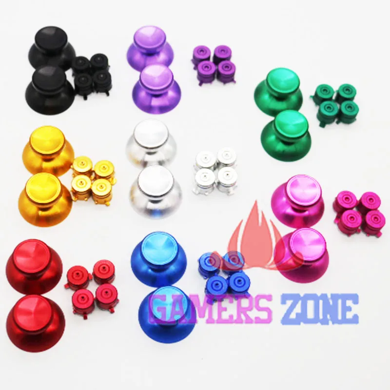 Thumstick Joysticks W/ 4 Bullet Buttons For PS3 Controller Red Blue Green Gold Silver