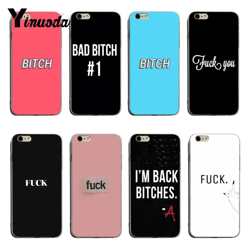 

Yinuoda Bitch Unique Luxury transparent soft tpu phone case For iPhone 6 6plus 7 7Plus 8 8plus X XS XR XSMax