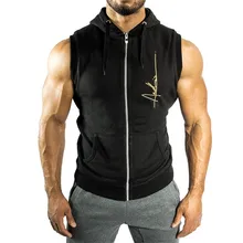 Лидер продаж, мужские хлопковые толстовки с капюшоном, спортивные тренажеры, одежда для фитнеса, бодибилдинг, майка, Мужская Спортивная безрукавка, футболки, рубашка, повседневный жилет