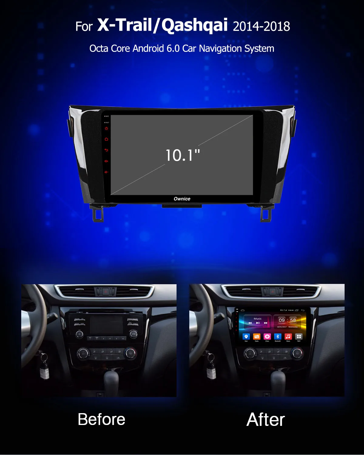 Flash Deal Ownice Android 9.0 Car DVD multimedia player 8 core k3 k5 k6 for Nissan Qashqai X-Trail 2014 - 2018 4G DSP SPDIF GPS Headunit 1