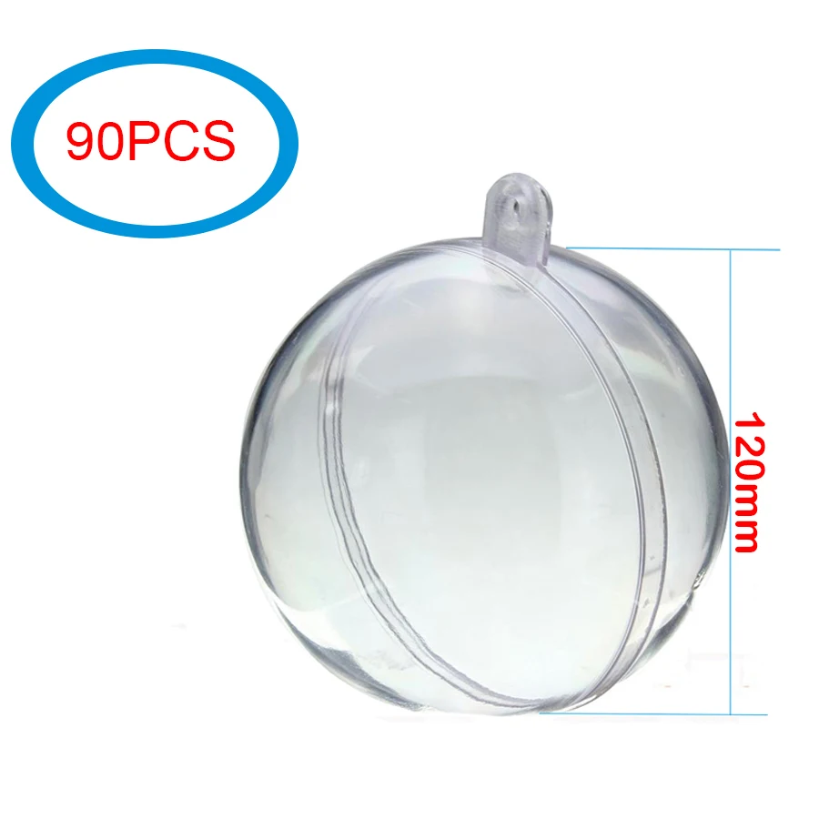

120mm 90pcs Romantic Christmas Xmas Transparent ball, New year, Plastic Capsules / Window Decorations / Christmas Decorations