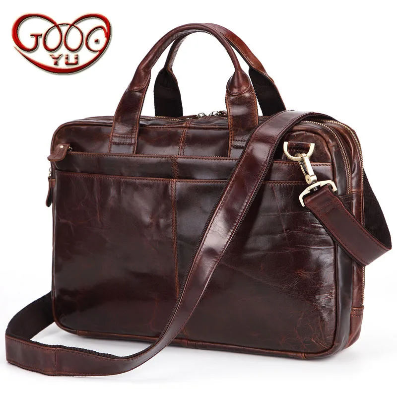 

Men's first layer of leather cross-section multi-functional shoulder diagonal package business leather zipper computer bag