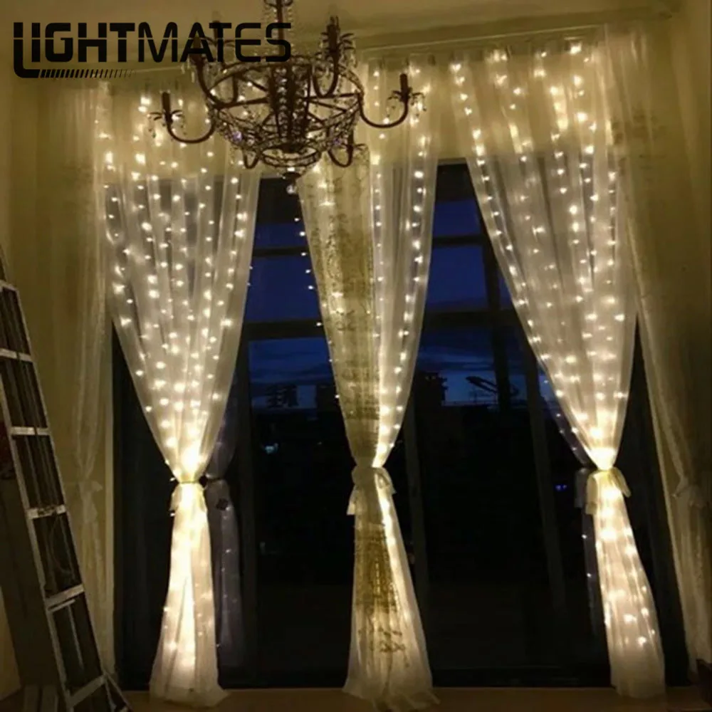 

3*1M/3*2M/3*3M /6*3M Christmas String Light LED Icicle Fairy Light Wedding Home Garden Party Decoration Lamp Curtain Light