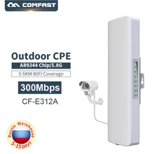Открытый 300 Мбит/с 5 ГГц беспроводной Wifi длинный диапазон CPE Wi-Fi ретранслятор маршрутизатор 2* 14dbi антенна точка доступа мост AP Comfast CF-E312A