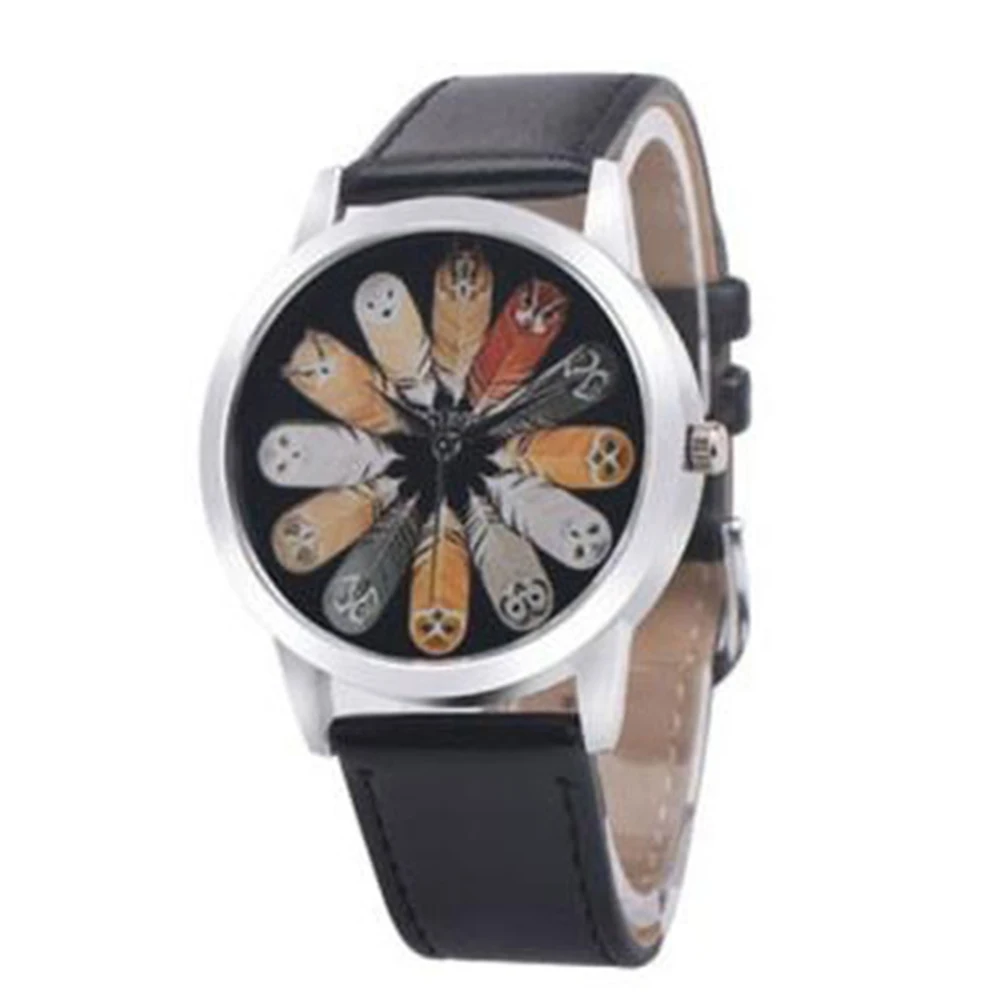 Fashion luxury Unisex Owl Feather Quartz Round Dial School Student Wristwatch Wrist Watch Couple Accessory NEW HOT For Gift 