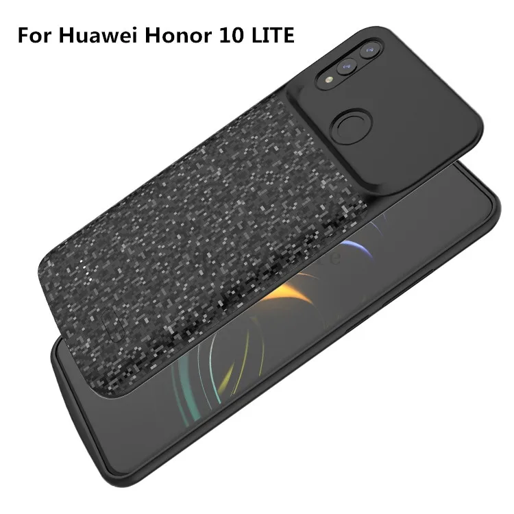 Honor 10Lite Black Силиконовый противоударный чехол для зарядного устройства для huawei Mate20Pro Honor 8X10 Lite 8 9 чехол для Зарядки Задняя Крышка внешний блок питания - Цвет: Honor 10Lite Black