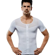 Мужская корректирующая компрессионная рубашка для похудения формирователь для мужчин корсет на молнии для живота для талии Cincher для живота контроль фитнеса Топы
