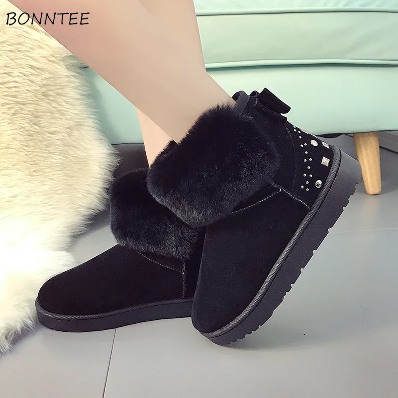

Boots Women Fashion Lovely Flat Platform Ankle Womens Shoes Plus Size Casual Australia Ugly Snow Boot Winter Warm Plush Non Slip