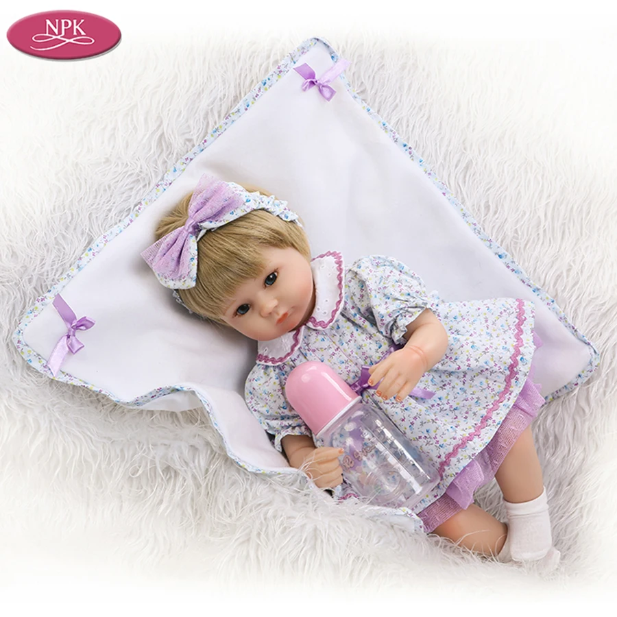 NPK 40CM Silicone Reborn Baby Doll Toys Lifelike Newborn Girl Baby Doll Soft Cloth Body Christmas Gift Bebe Reborn Brinquedos (4)