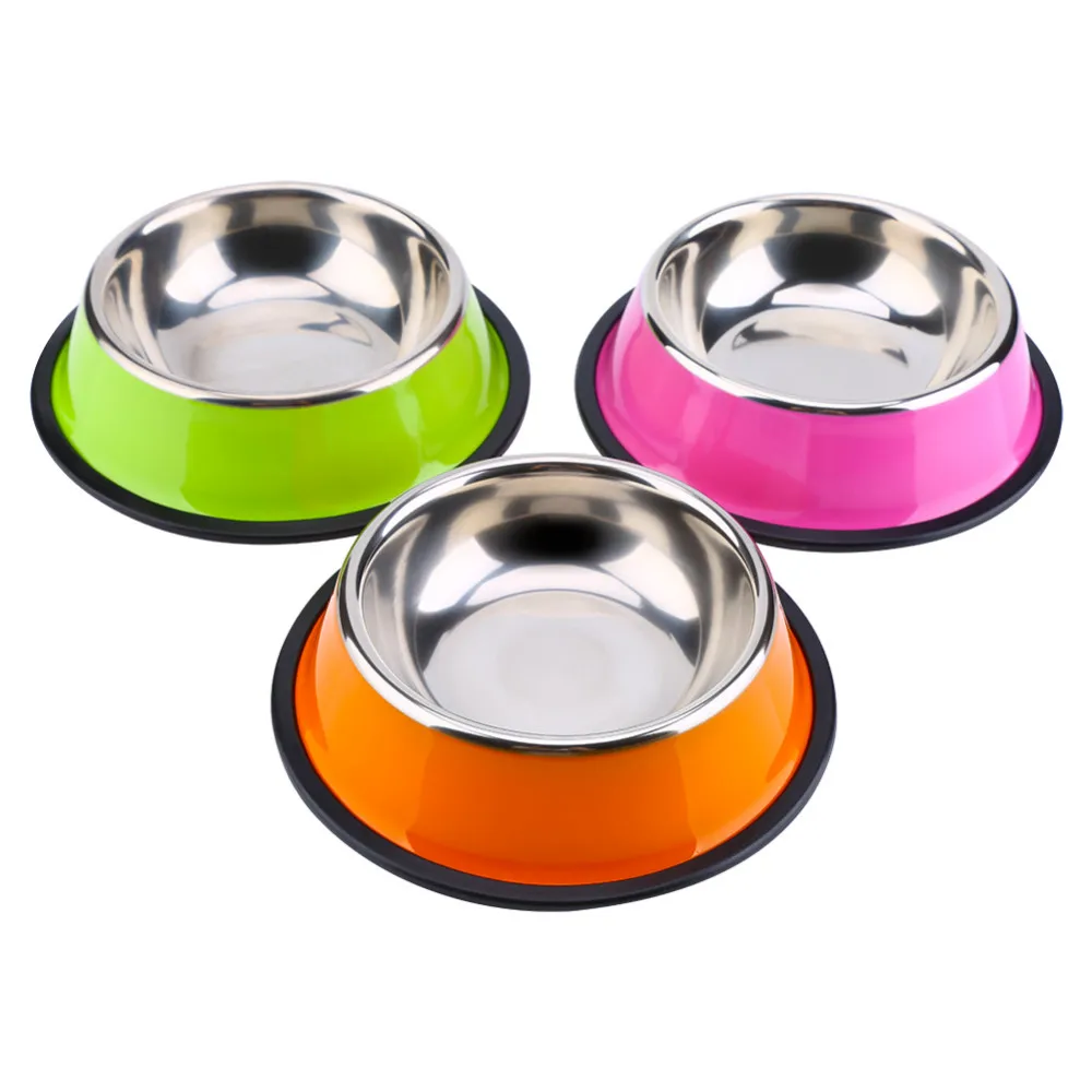 Собачья Миска Из Нержавеющей Стали Anti-skid Собак Pet Cat Food Вода Чаши, Миски Для Кормления Животных XS-L Для Корма Для Животных Подачи воды