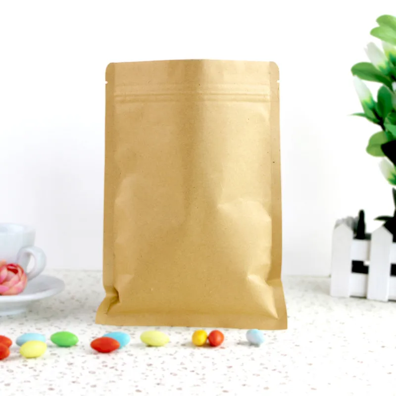 Горячая 6*8 см крафт-бумага алюминиевая фольга молния замок упаковочные сумки самозапечатывающаяся влагостойкая Розничная сумка на молнии