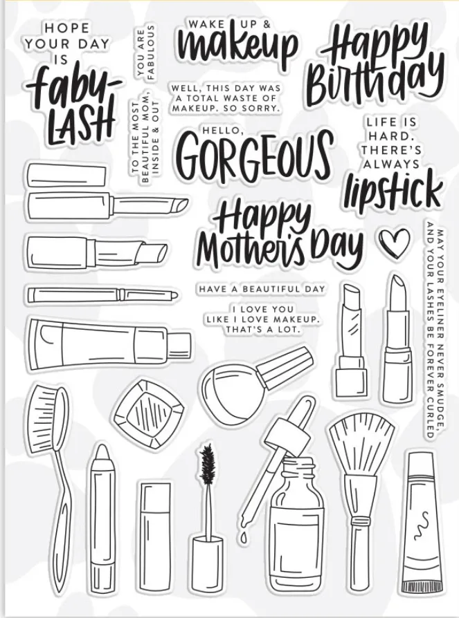 

Cosmetic Utensils Transparent Clear Silicone Stamp/Seal for DIY scrapbooking/photo album Decorative clear stamp A1112