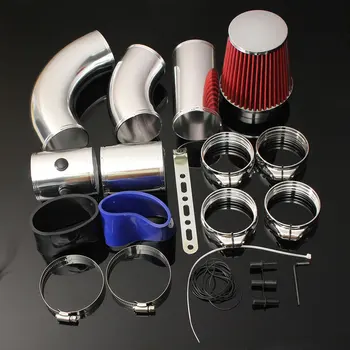 

1Set 3 Inch Universal Car Five Part Racing Direct Air Filter Injection Intake Kit System Performance Cold Induction Air Filter