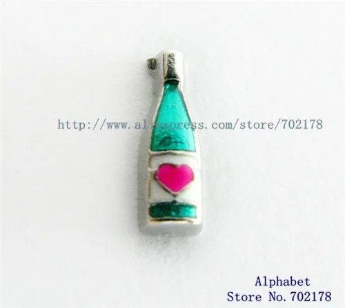 

wine bottle 10pcs Floating locket glass Charm Fit floating locket FC1062