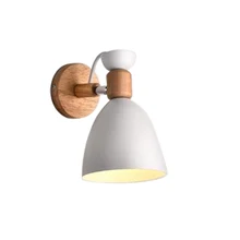 Светодиодный настенный светильник настенная деревянная лампа прикроватные фары ночные огни современный скандинавский абажур домашний Декор 6 видов цветов рулевая колонка E27 85-285V