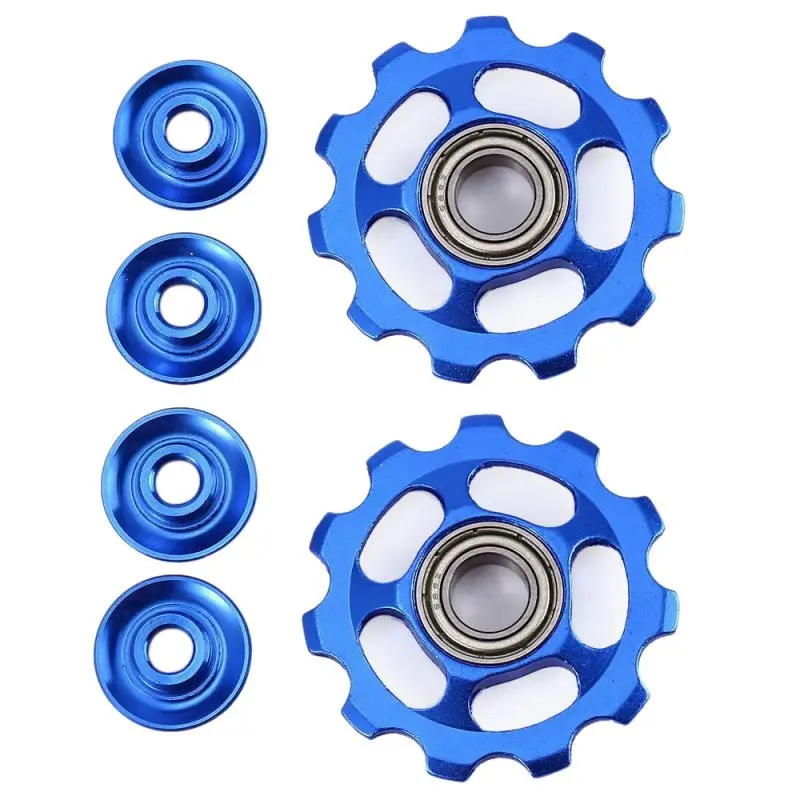 2 قطع Whee11T خفيفة سبائك الألومنيوم في الهواء الطلق MTB الدراجة تحمل عجلة شدادة الخلفية Derailleur البكرات دراجة أجزاء مع 4 ألوان