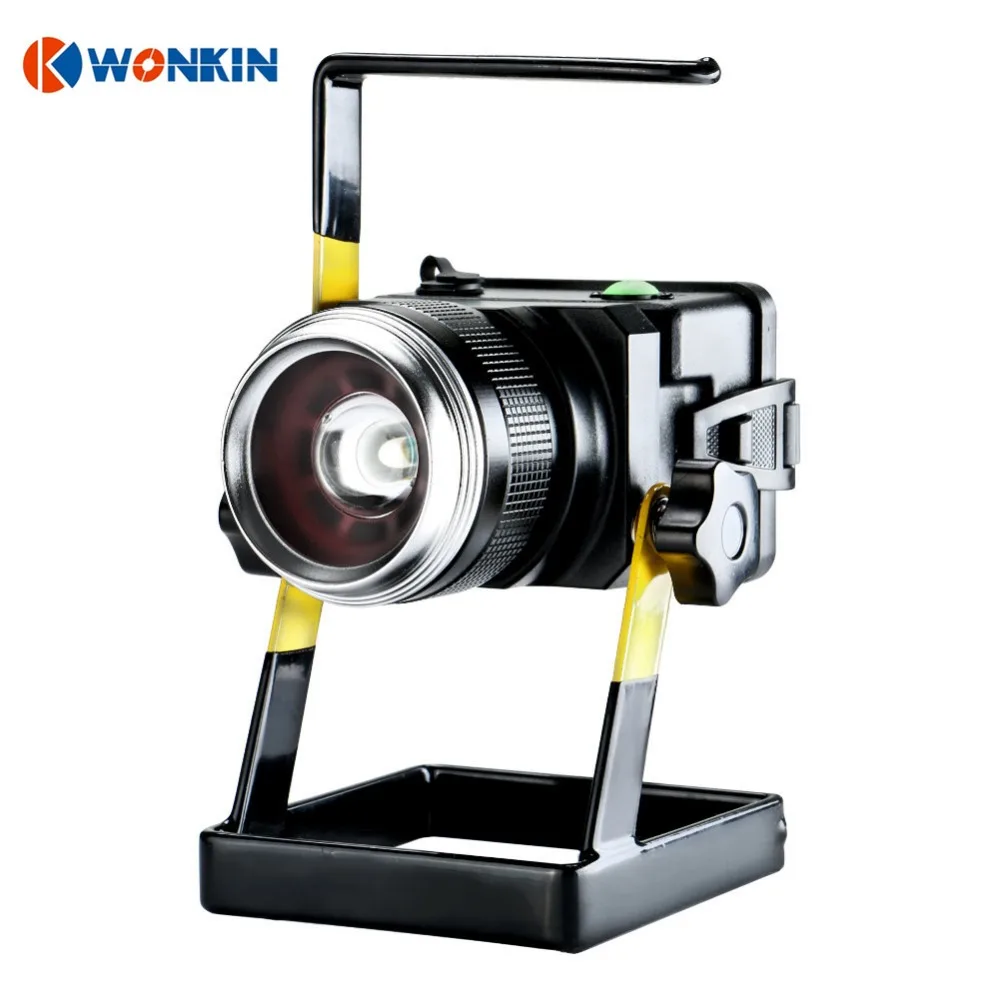 

4PCS LED Portable 30W SpotLights Rechargeable Convex Lens Lamp Focusing Floodlight 3 Modes Work Light Battery US/EU/UK Plug