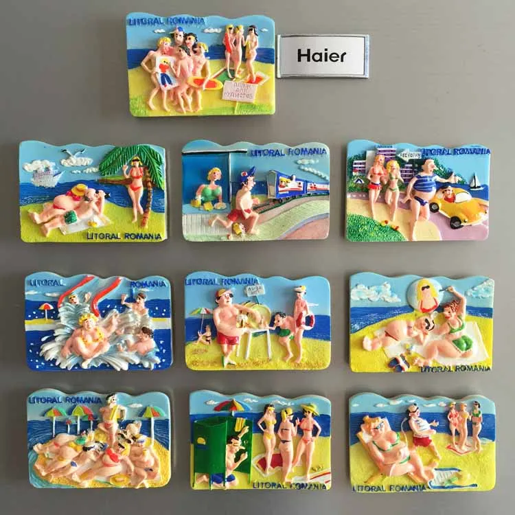 

10pcs Romania tourism to commemorate the creation of a refrigerator attached to the beach cultural tourism collection decoration