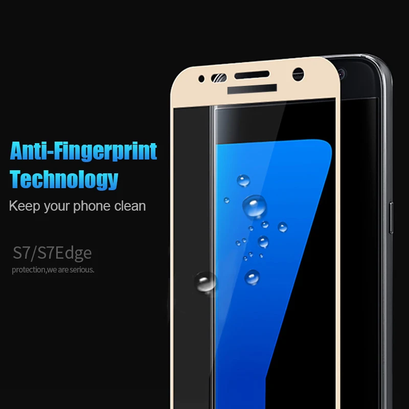 

CASPTM Coloful Screen Protector Film For Samsung Galaxy S7 A7 2018 J7 A5 2017 J4 Plus J6 2018 A6 Plus Full Cover Tempered Glass